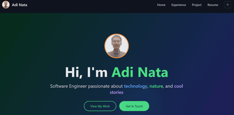 Personal Portfolio project screenshot