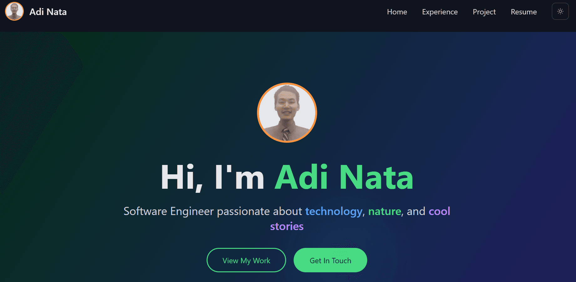 Personal Portfolio Project Screenshot